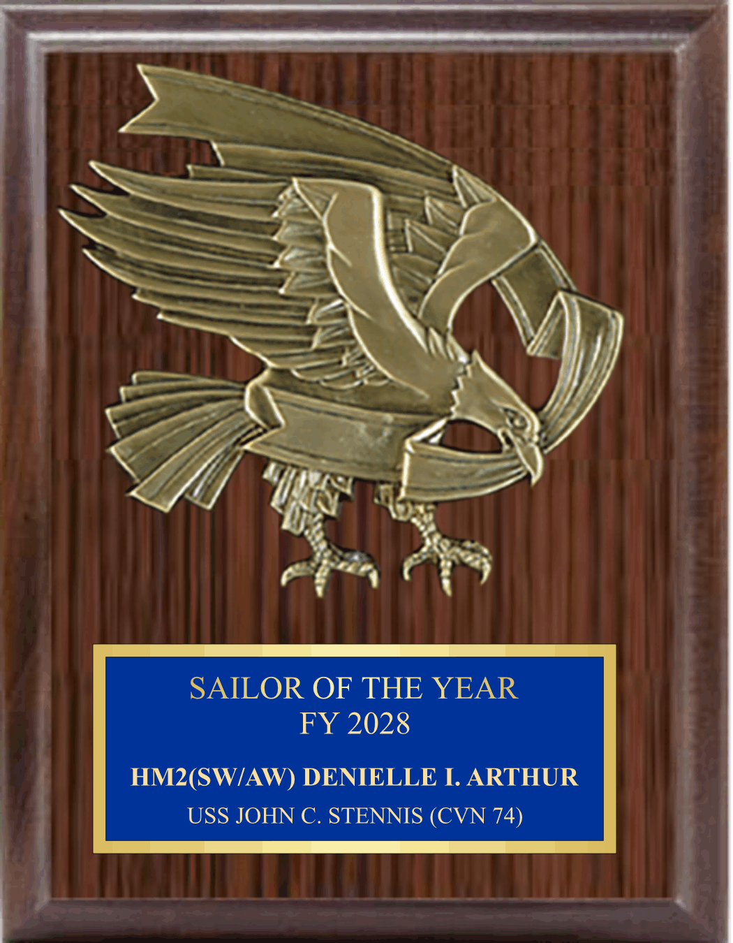 Plaque with Cast Bronze Eagle Mount