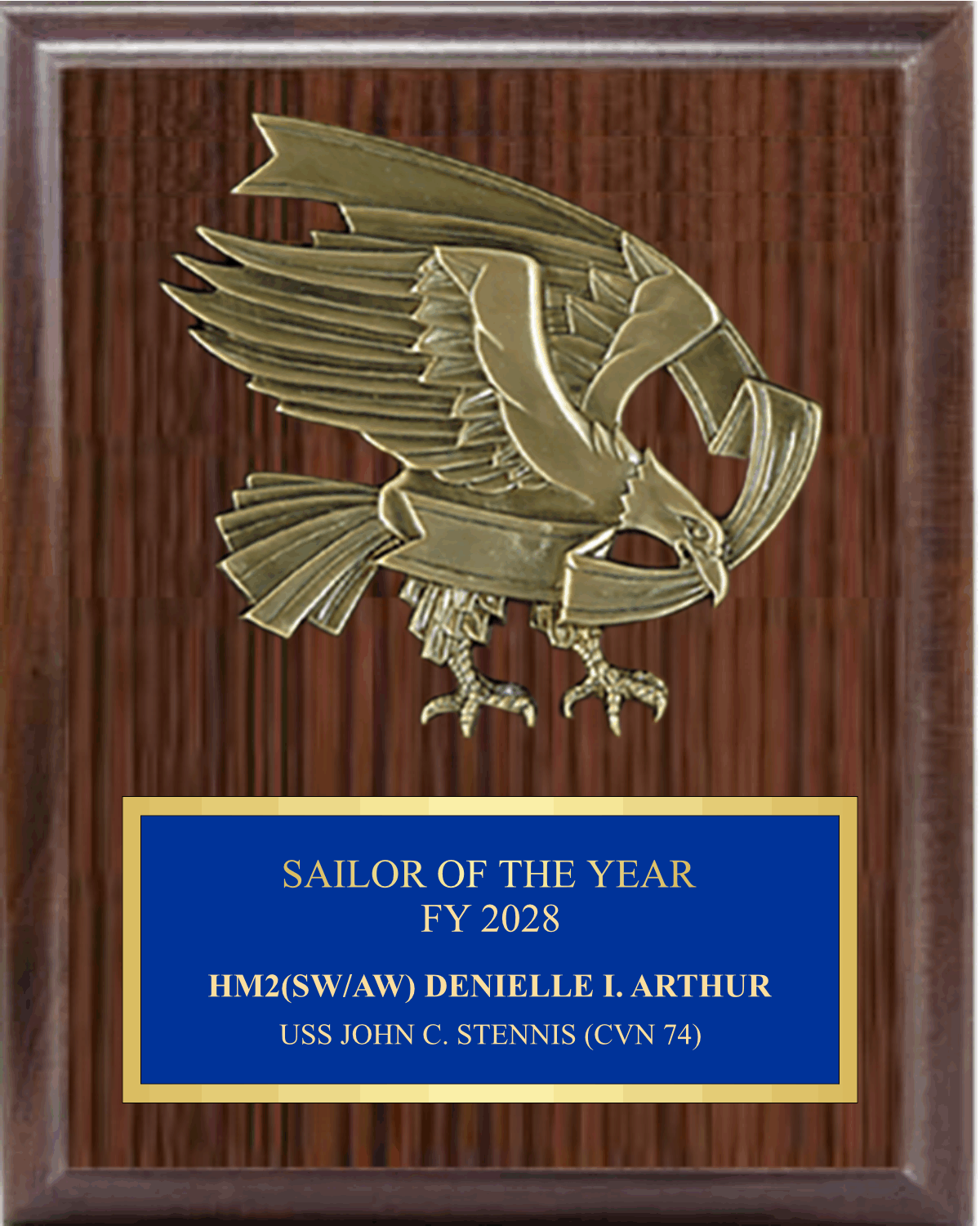 Plaque with Cast Bronze Eagle Mount