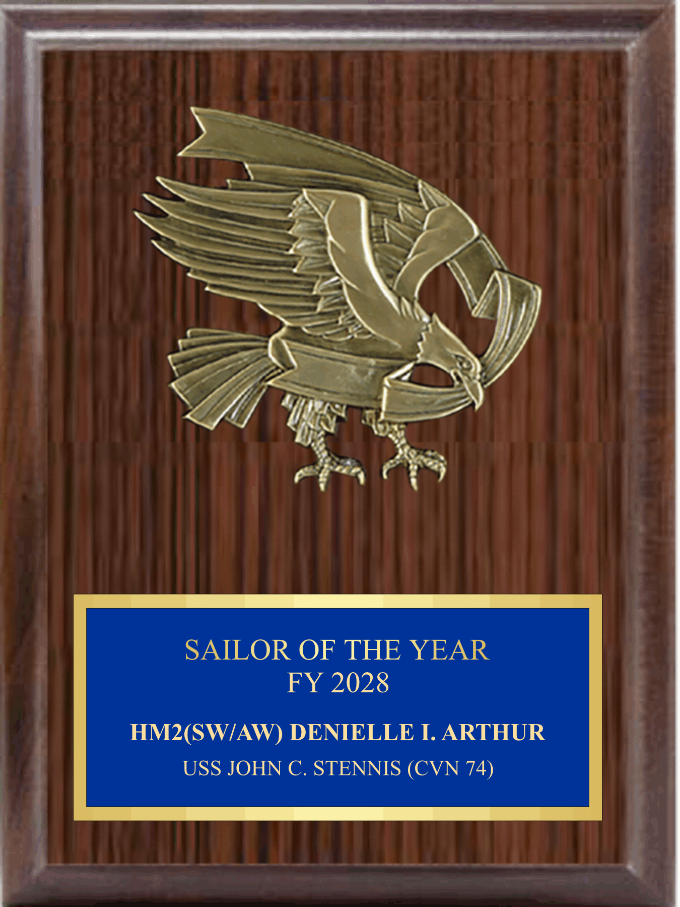 Plaque with Cast Bronze Eagle Mount