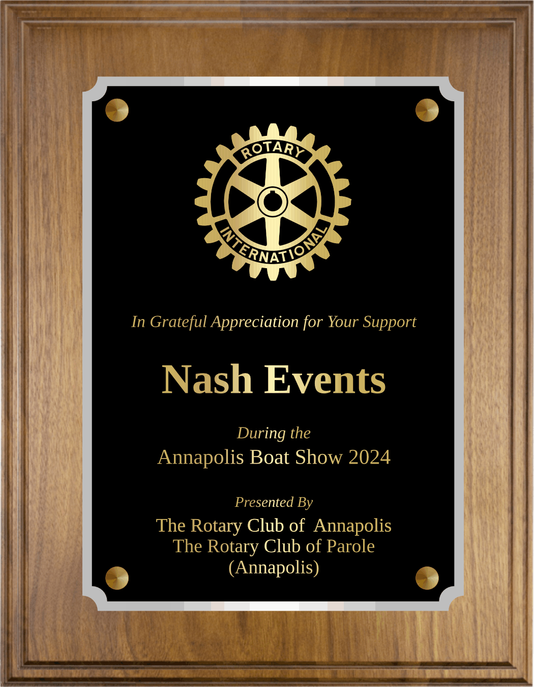 Solid Walnut Plaque