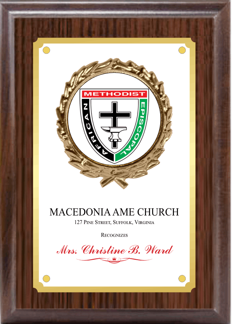 Simulated Walnut Plaque With Custom Insert