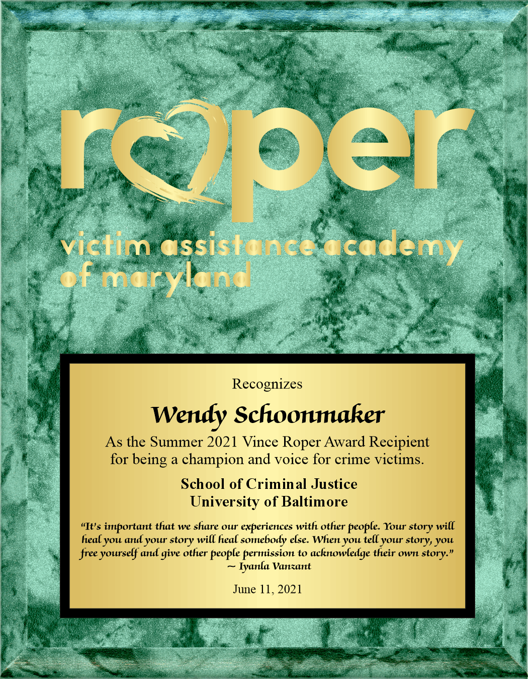 Marble Finish Plaque