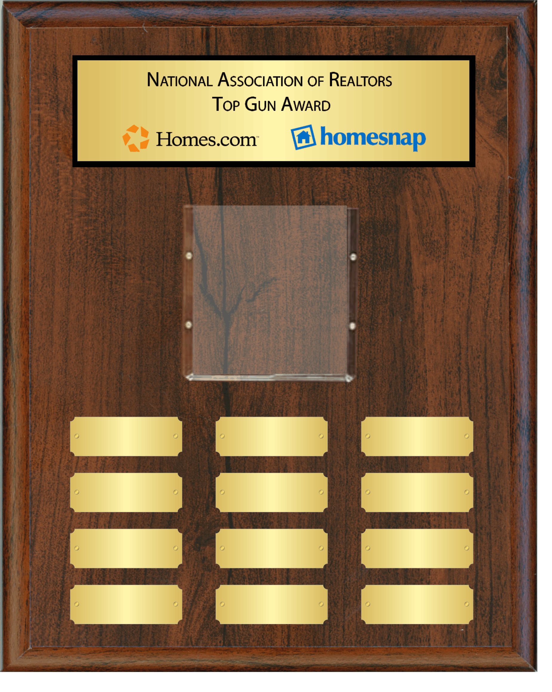 Simulated Walnut Perpetual With Photo And Plates