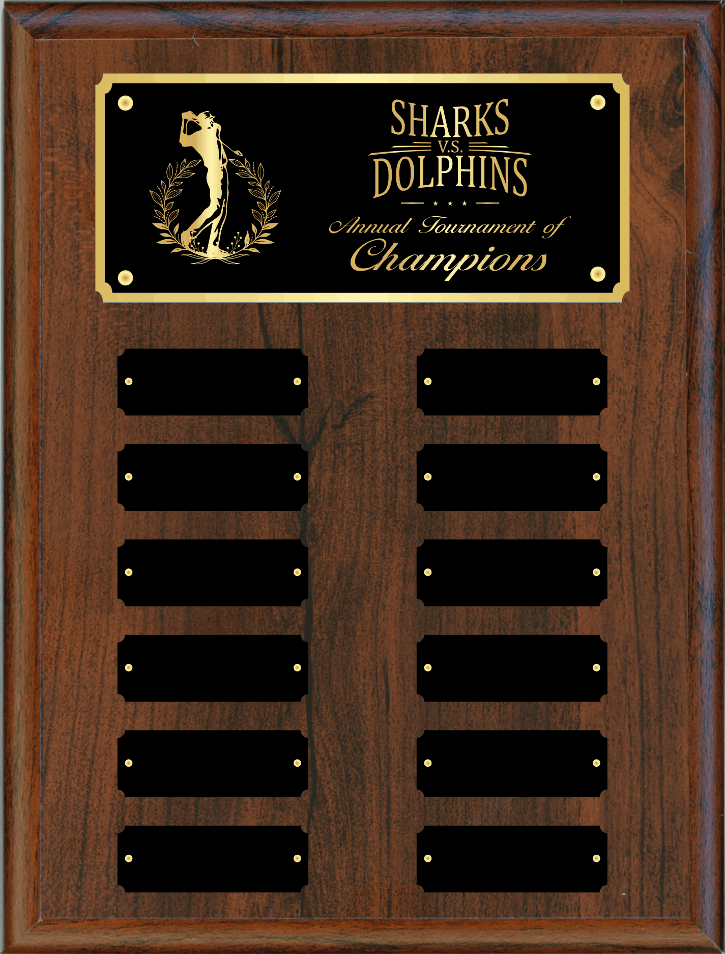 Simulated Walnut Perpetual Plaque