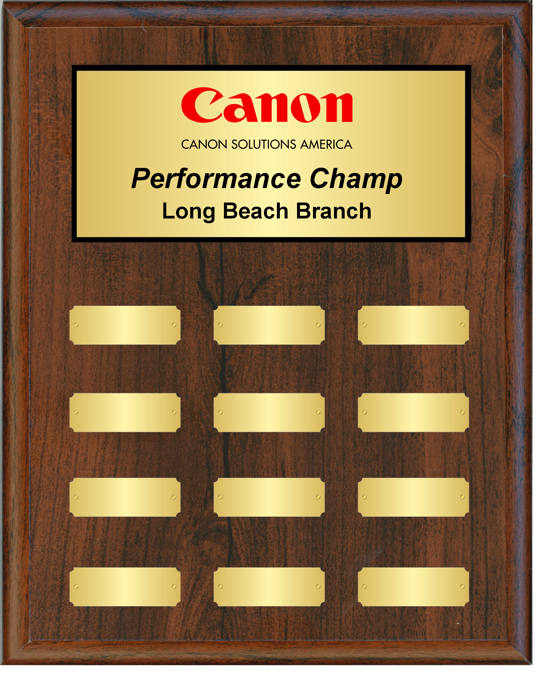 Simulated Walnut Perpetual Plaque