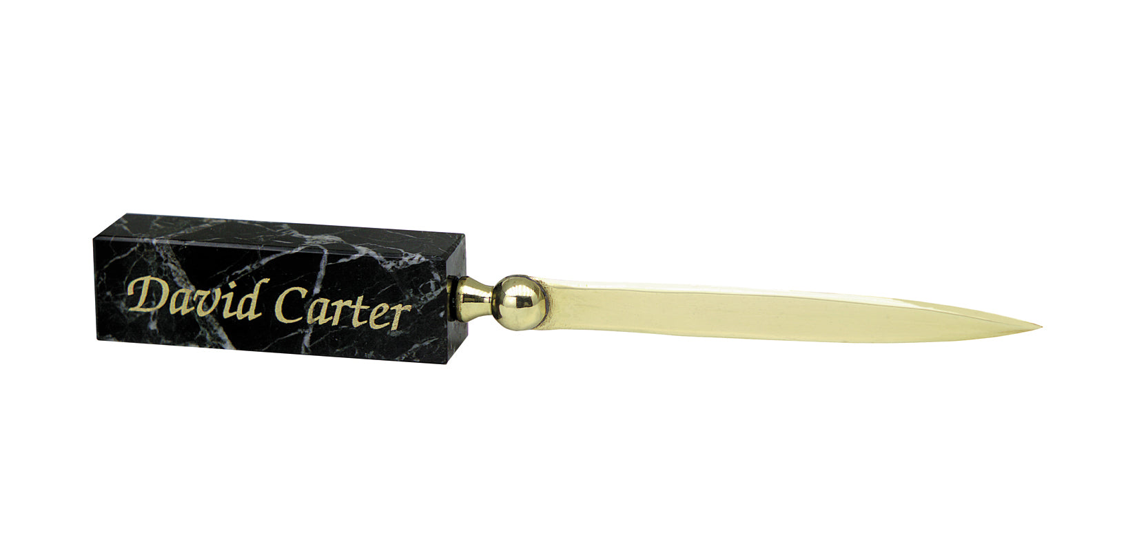8.5" X 1" Black Marble Letter Opener