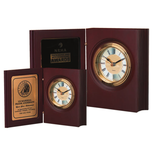 Rosewood Book Clock
