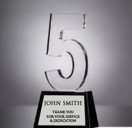 Years Of Service In Black And Clear Crystal