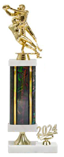 Rectangular Column Trophy with Marble Caps, Choice of Figure and Trim