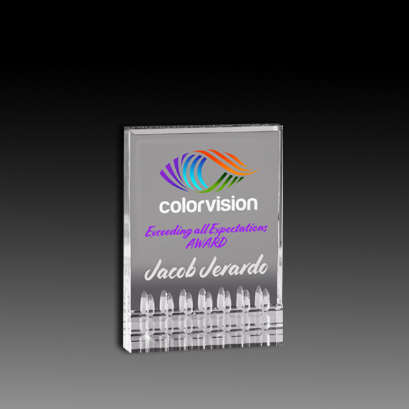 Clear Faceted Rectangle Acrylic