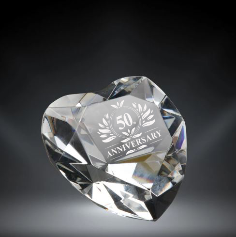 Clear Crystal Heart Paperweight