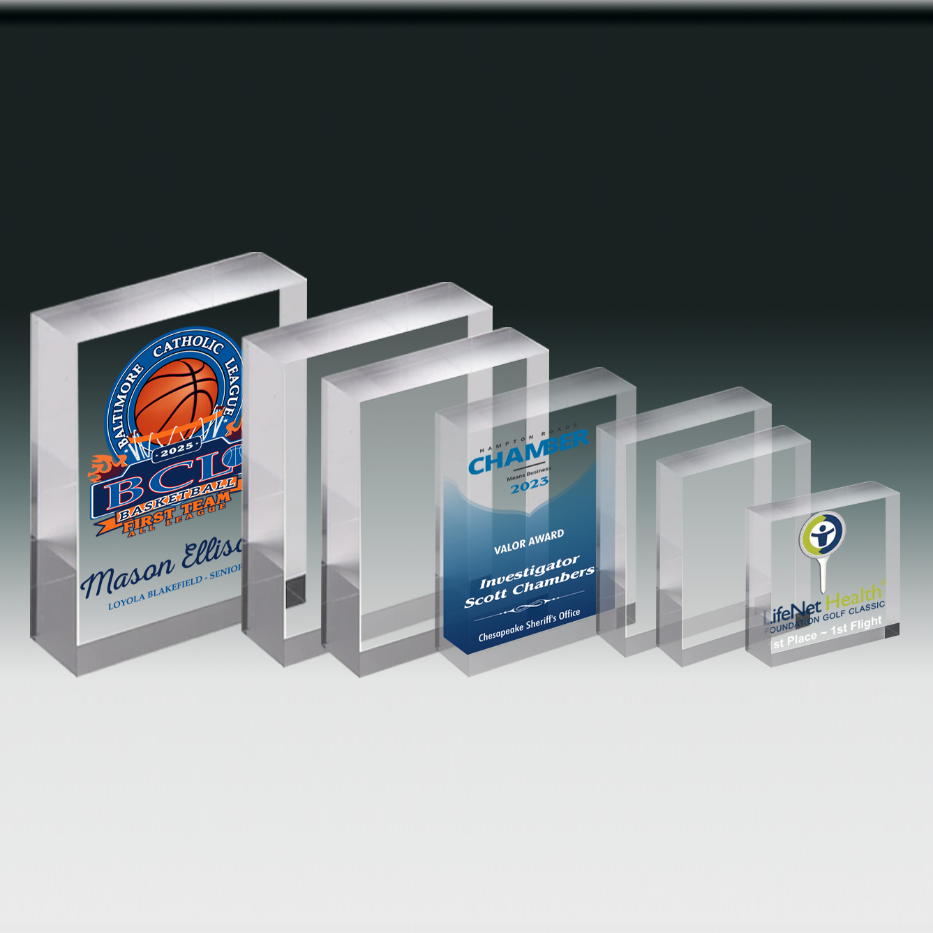 ACRYLIC BLOCK, STRAIGHT CUT, NO BEVEL