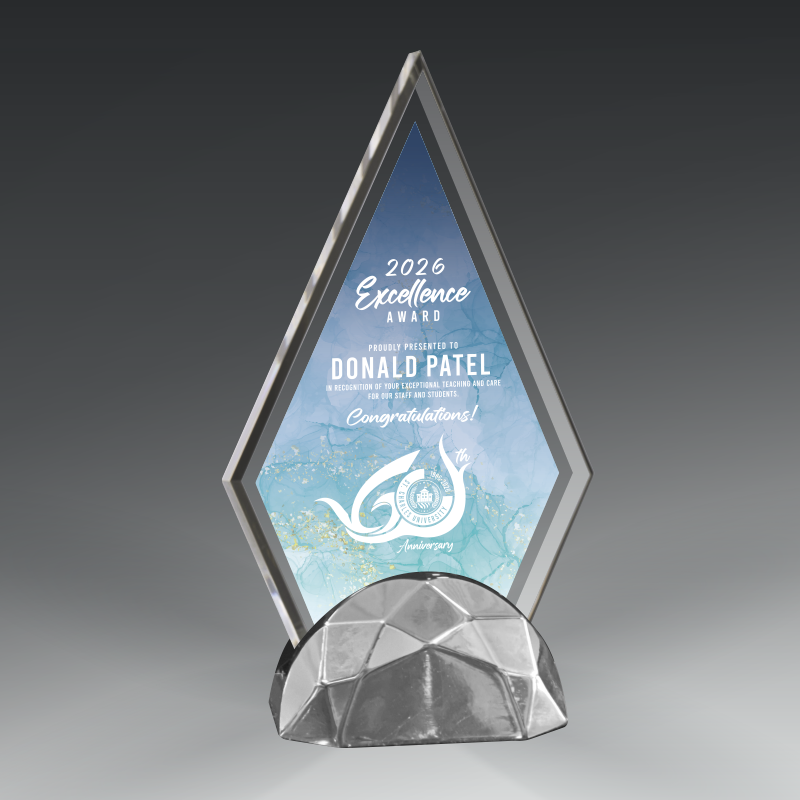 Acrylic Triangle in Metal Base