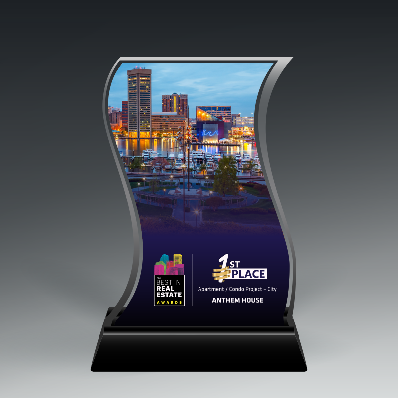 Custom Shape Clear Acrylic In Piano Finish Base