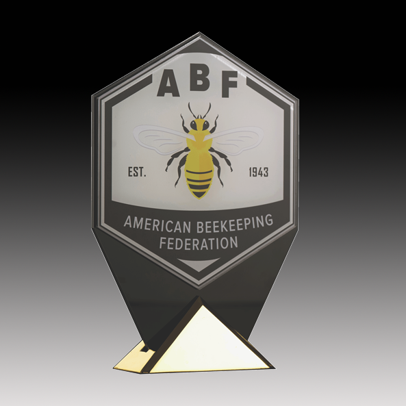 Jade Glass Digitally Printed with Bevels mounted in Metal Base