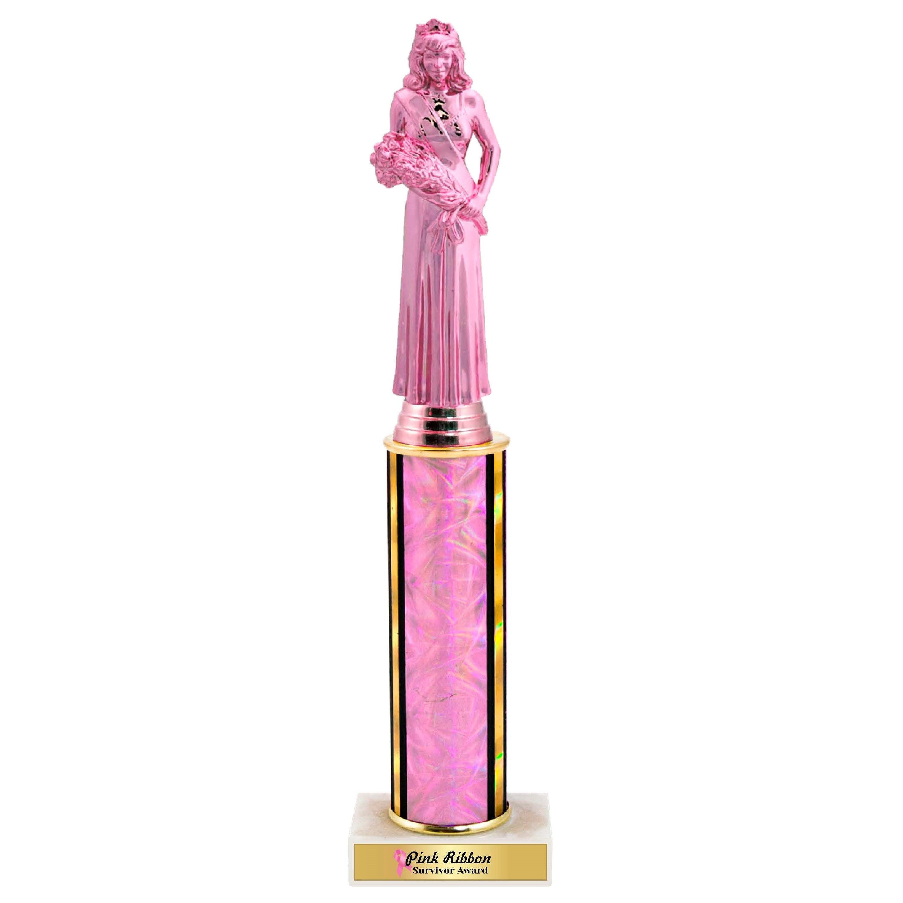 Pretty In Pink Round Column Trophy