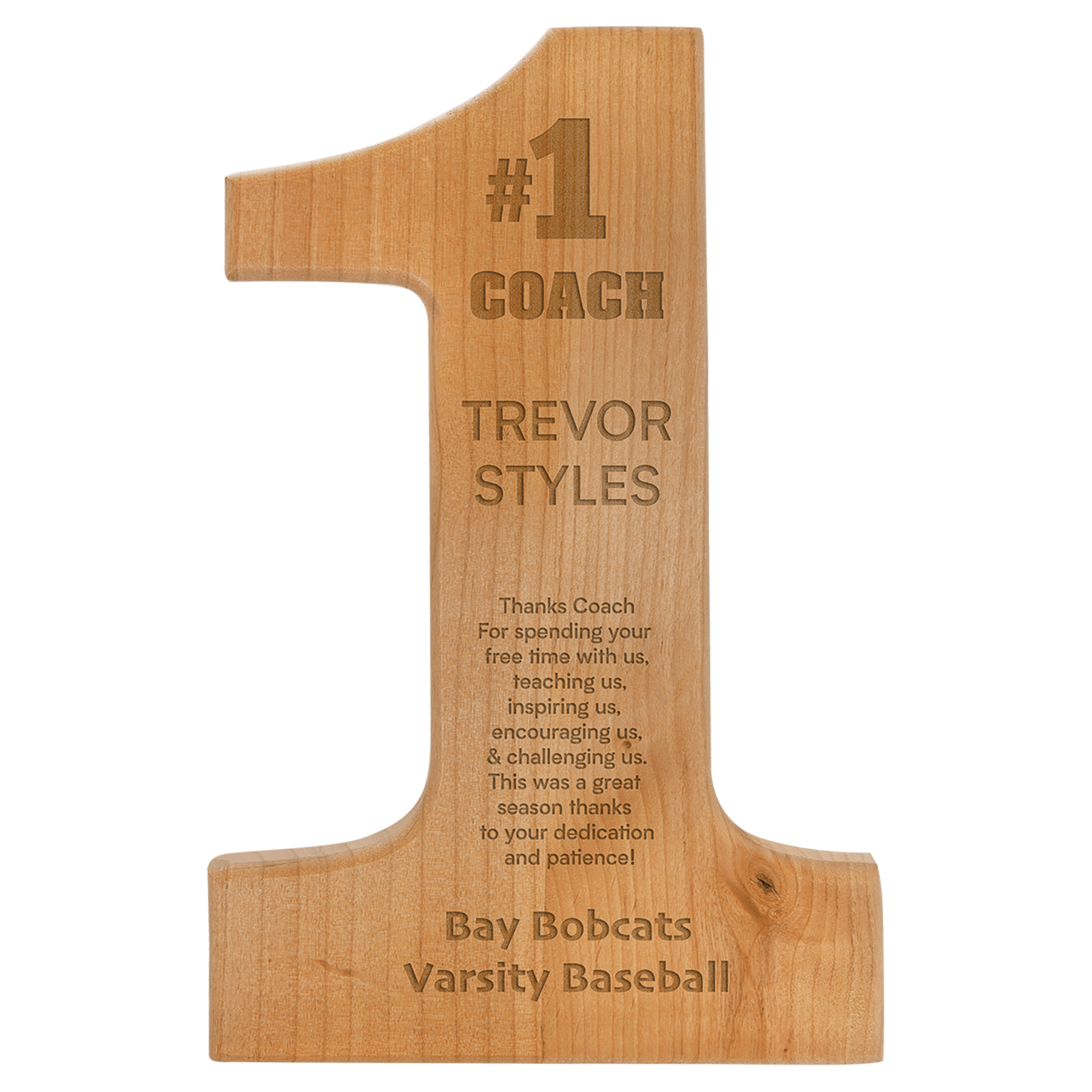 8 1/4" X 12 1/2" Alder #1 Plaque