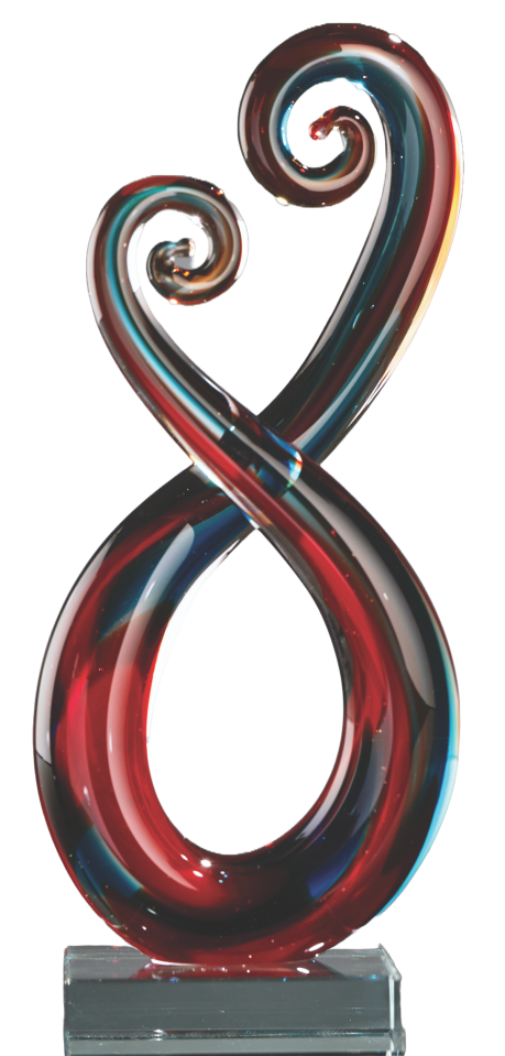 Red and Blue Art Glass