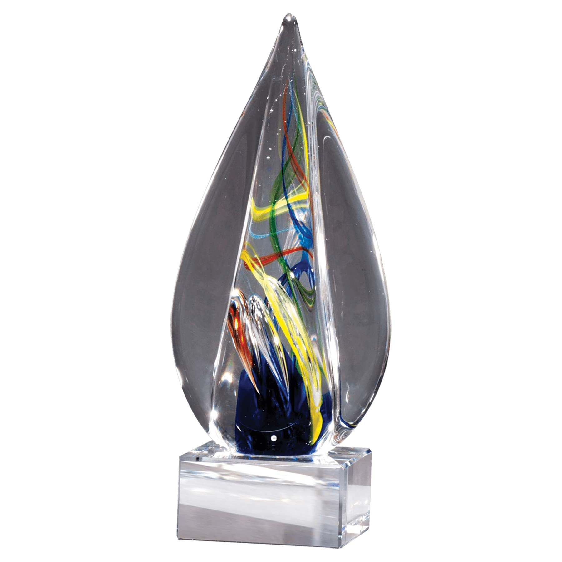 Flame Art Glass On Clear Glass