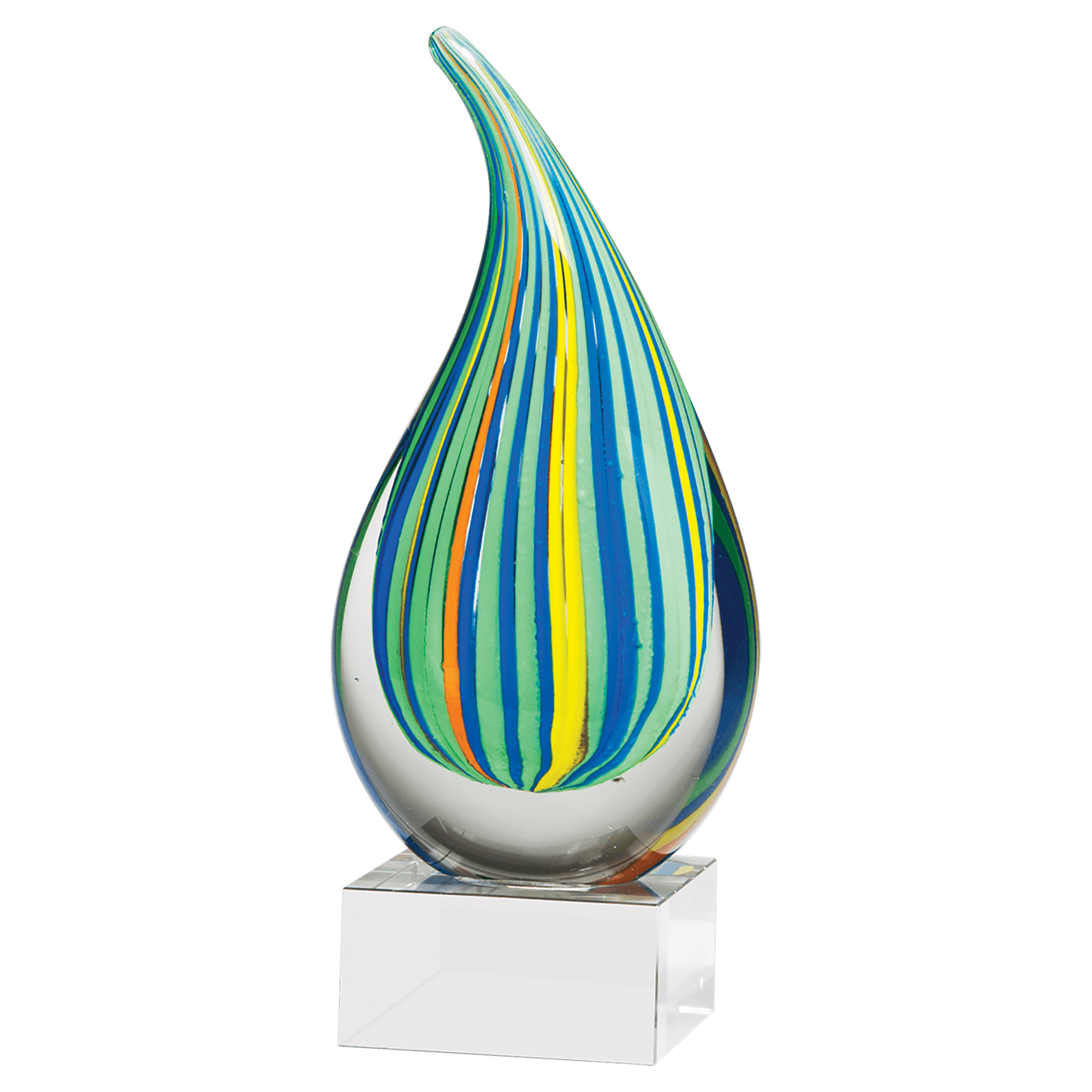 Multi-Colored Teardrop Art Glass