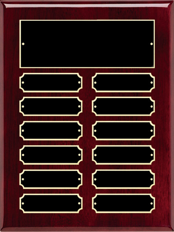 9"X12" Rosewood Perpetual With 12 Black Plates