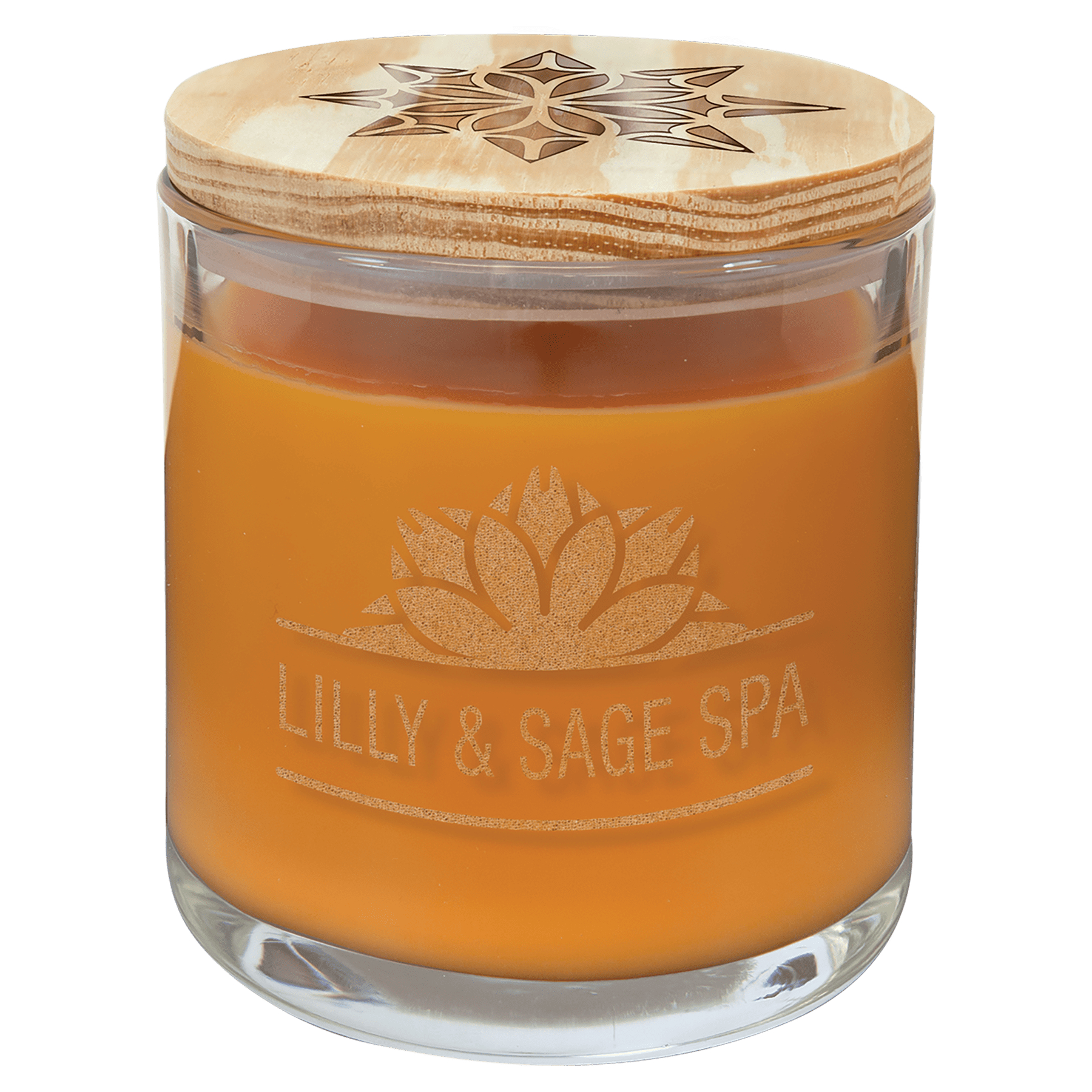 14 Oz. Scented Candle In A Glass Holder With Wood Lid