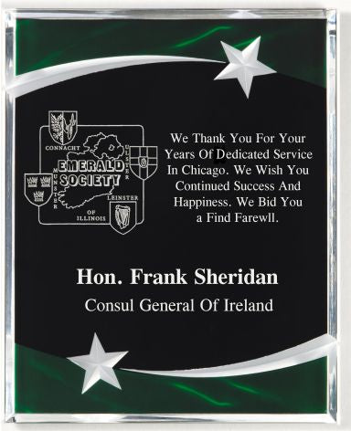 9" X 12" Crystal Edge Acrylic Plaque With Marble Accents