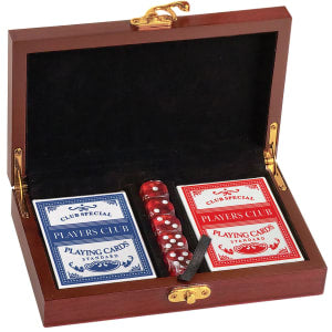 Rosewood Finish Card And Dice Set