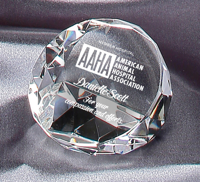 Flat Faced Clear Crystal Paperweight