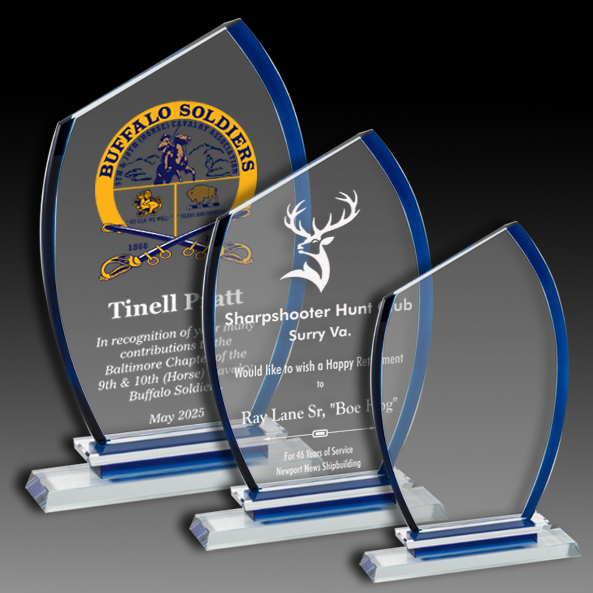 Blue Crystal Sail Oval Slant Top