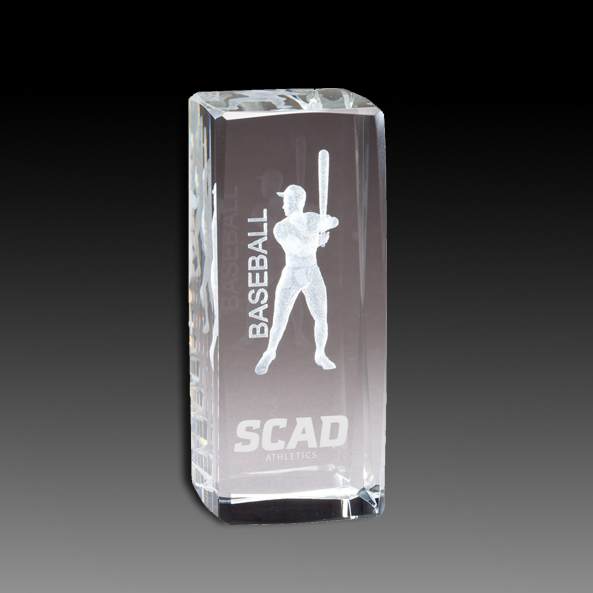 Crystal With 3-D Sports Image