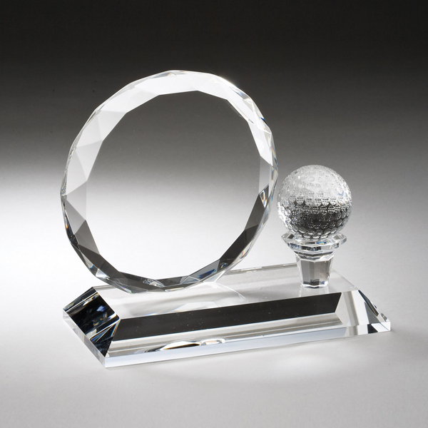 Crystal Golf Ball And Faceted Circle