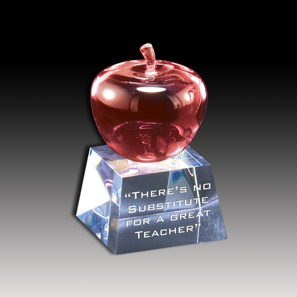 Red Crystal Apple On Base
