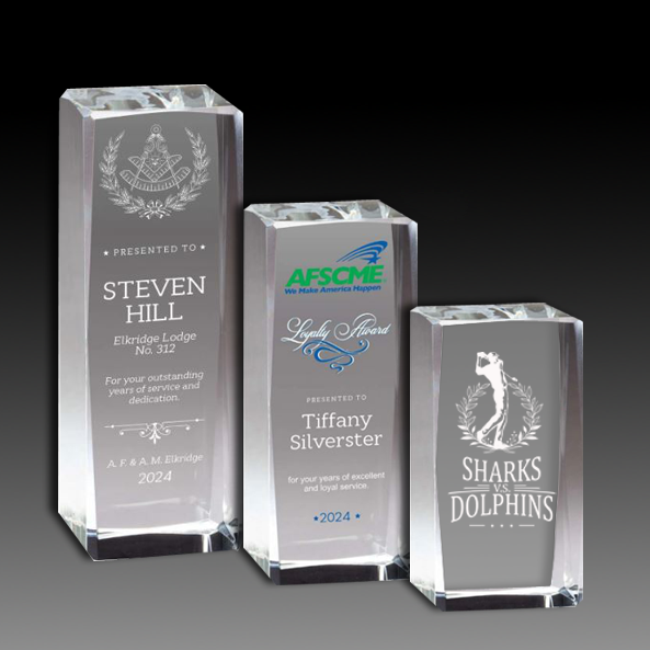 Crystal Block Award Without Base