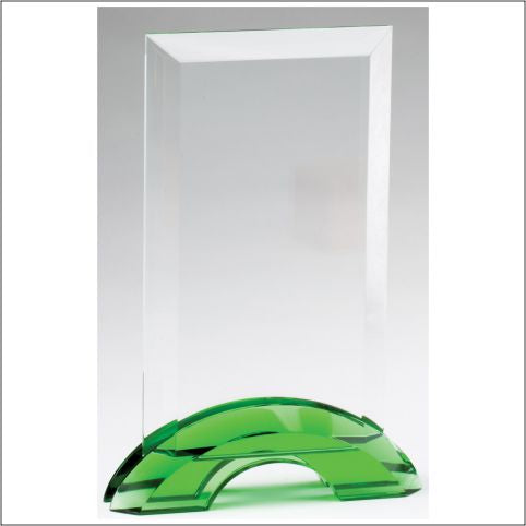 Rectangle Plaque With Green Crystal Stand