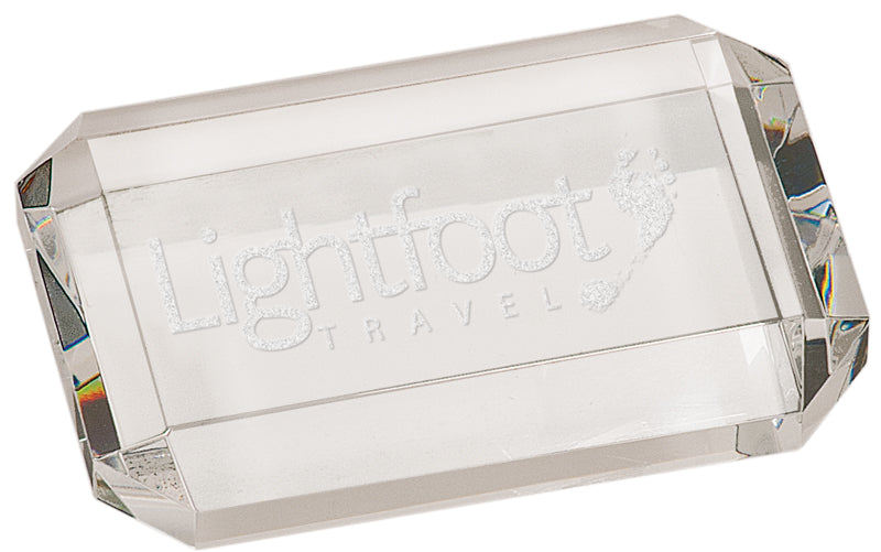 Clear Rectangle Crystal Paperweight