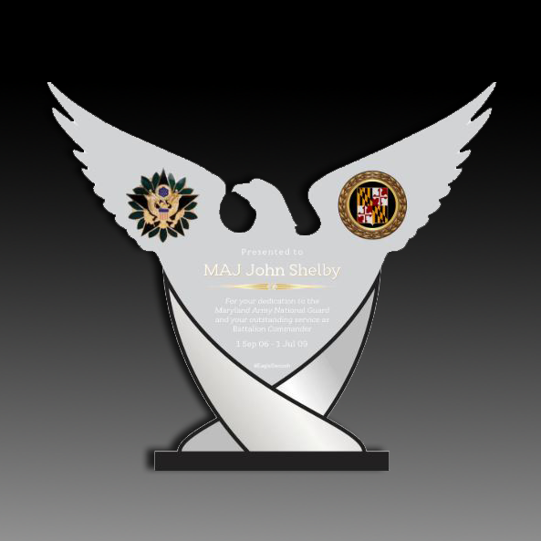 10"H X 11"W Acrylic Eagle Swoosh With Mirror Accents