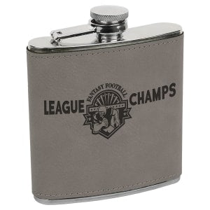 6 Oz. Laserable Leatherette Stainless Steel Flask