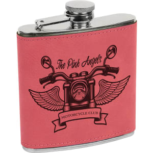 6 Oz. Laserable Leatherette Stainless Steel Flask