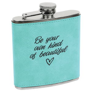 6 Oz. Laserable Leatherette Stainless Steel Flask
