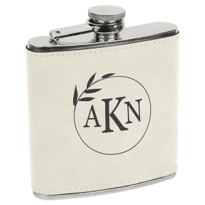 6 Oz. Laserable Leatherette Stainless Steel Flask