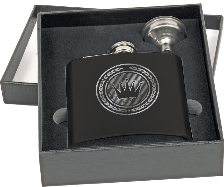 6 oz. Flask Set in Black Presentation Box
