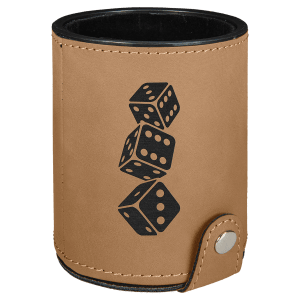 Laserable Leatherette Dice Cup With 5 Dice