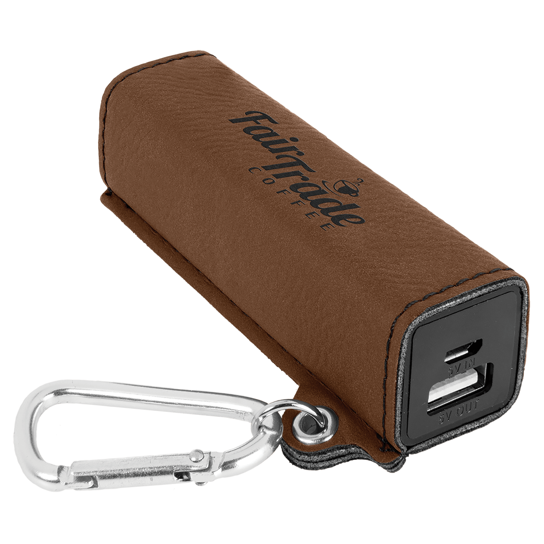 Laserable Leatherette 2200 Mah Power Bank With Usb Cord