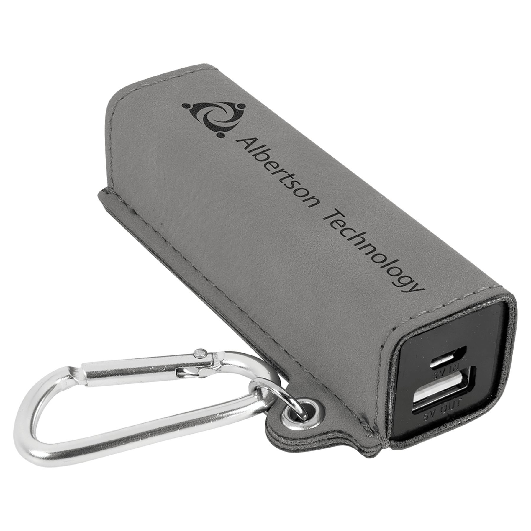 Laserable Leatherette 2200 Mah Power Bank With Usb Cord