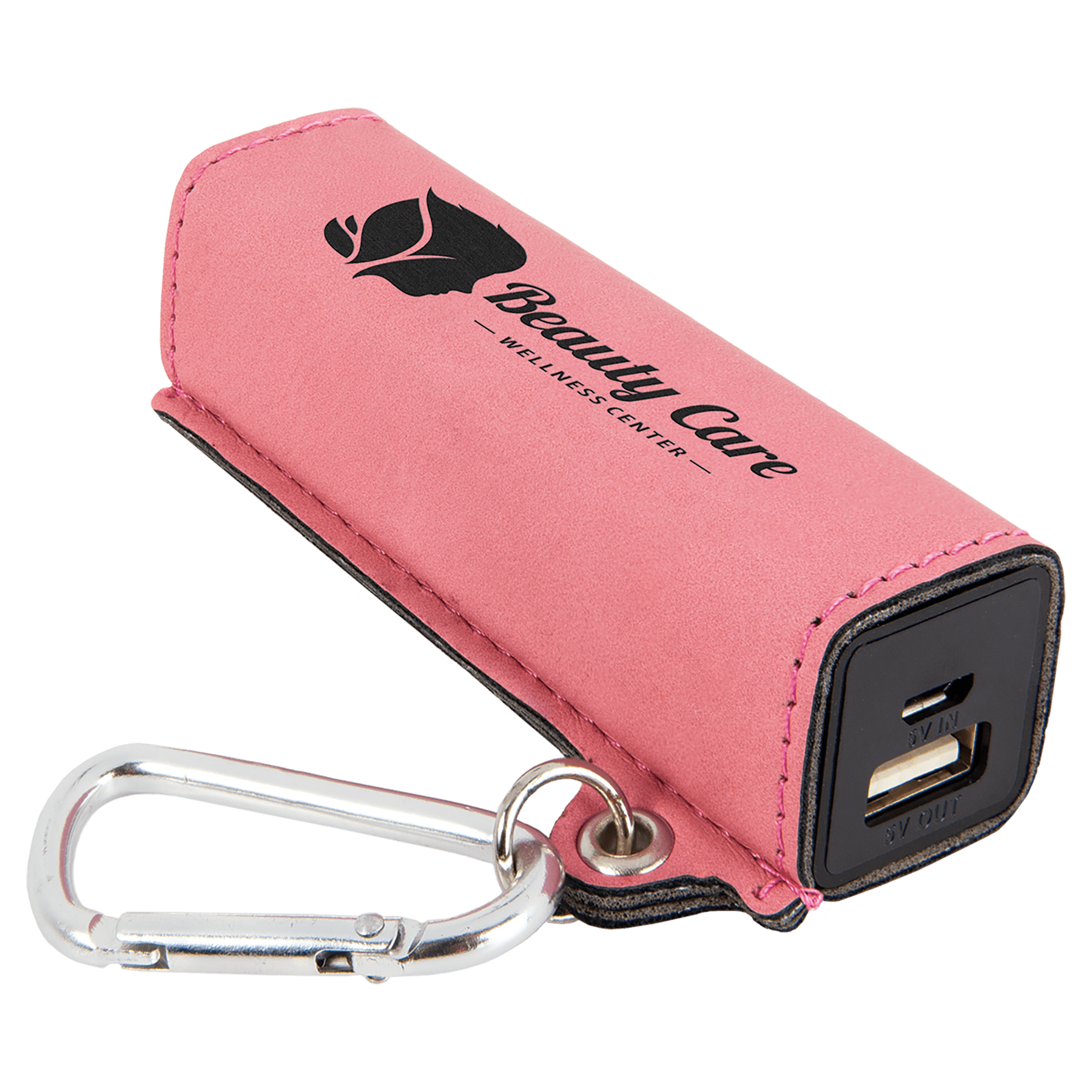 Laserable Leatherette 2200 Mah Power Bank With Usb Cord