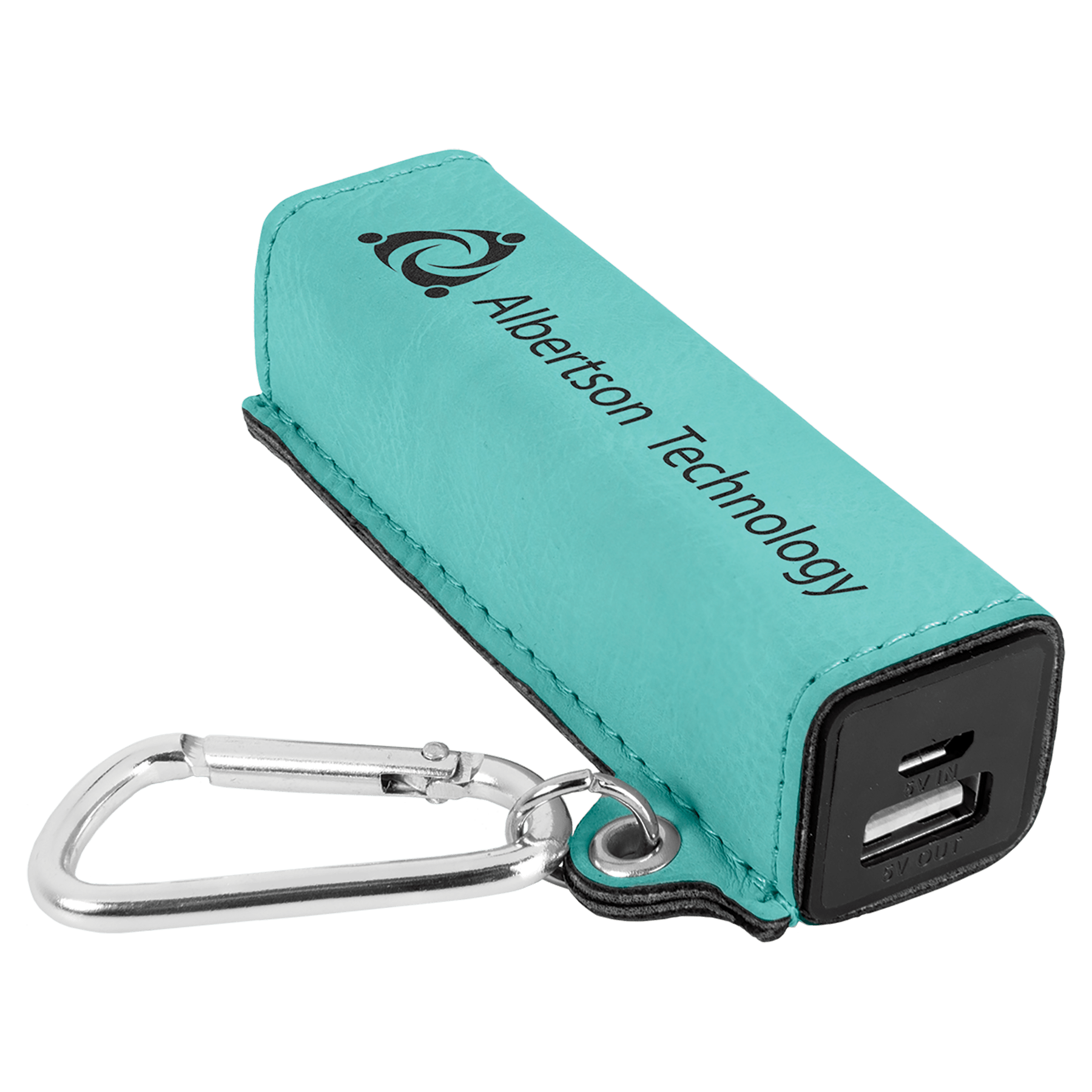 Laserable Leatherette 2200 Mah Power Bank With Usb Cord