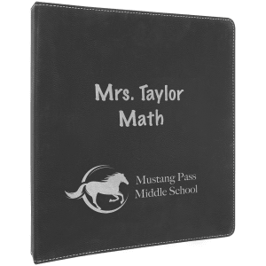 10 1/2" X 11 1/2" Laserable Leatherette 3 Ring Binder With 1" Slant D Rings