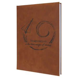 7" X 9 3/4" Laserable Leatherette Journal-Lined Notepad