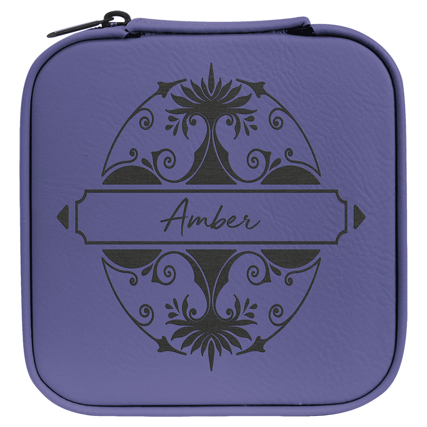 4" X 4" Laserable Leatherette Travel Jewelry Box With Black Lining